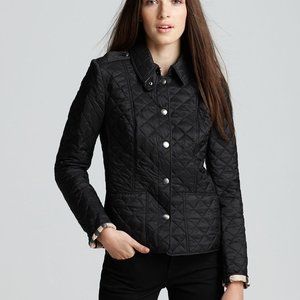 Black Burberry Brit Quilted Jacket